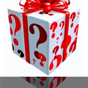 Red and White Gift Wrap with Question Mark Design